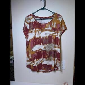 EUC Simply Vera Vera Wang Women's Red/Orange Tie-Dye Top - Size L